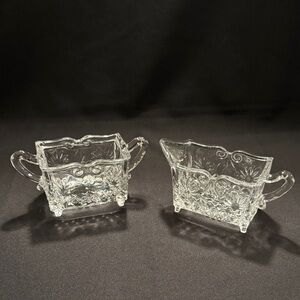 Vintage Shannon Crystal Sugar Bowl and Creamer Set
